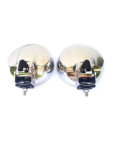 2x Rund H3 Fernscheinwerfer 24V LED Ring Chrom Halogenscheinwerfer Front ø183 mm