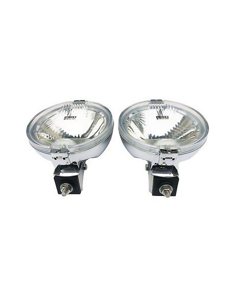 2x Fernscheinwerfer ø183 Chrom RUND 12V LED RING Positionslicht Zusatz E20 IP56