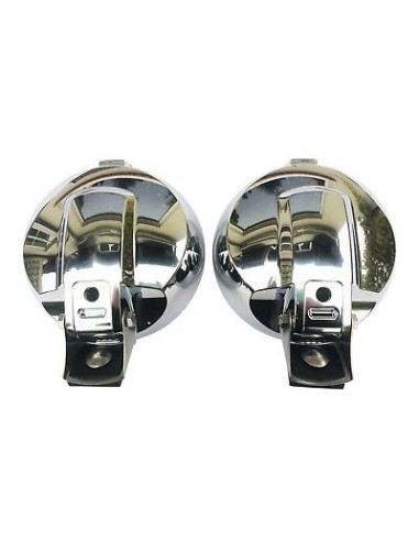2x Fernscheinwerfer ø183 Chrom RUND 12V LED RING Positionslicht Zusatz E20 IP56