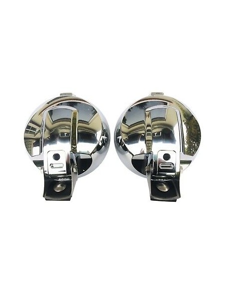 2x Fernscheinwerfer ø183 Chrom RUND 12V LED RING Positionslicht Zusatz E20 IP56