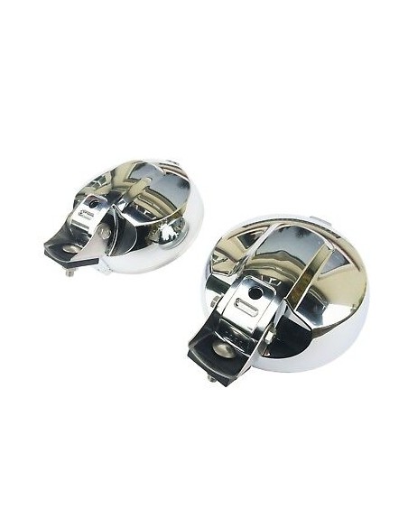 2x Fernscheinwerfer ø183 Chrom RUND 12V LED RING Positionslicht Zusatz E20 IP56