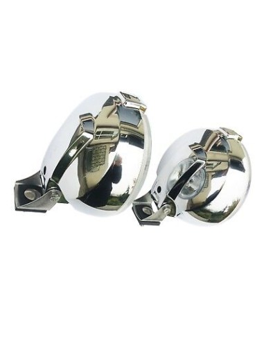 2x Fernscheinwerfer ø183 Chrom RUND 12V LED RING Positionslicht Zusatz E20 IP56