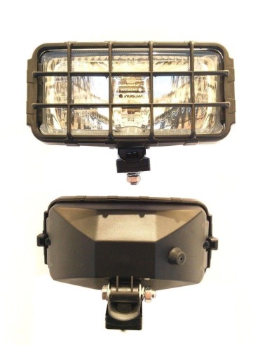 2x Fernscheinwerfer Halogen H3 12V 24V 180x86x76 Schutzgitter und Glühbirnen 24V