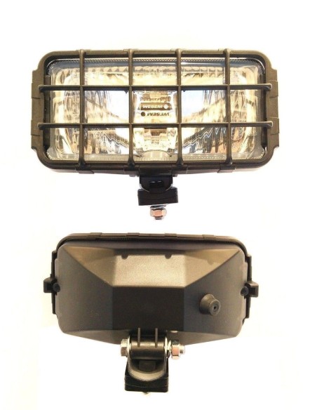 2x Fernscheinwerfer Halogen H3 12V 24V 180x86x76 Schutzgitter und Glühbirnen 24V