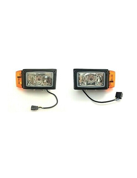 2x Scheinwerfer mit Blinker UNIVERSAL TRAKTOR BAUMASCHINEN SCHLEPPER BAGGER SET