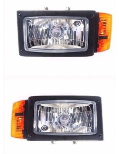 2x Scheinwerfer mit Blinker Schneeräumer Baumaschinen Bagger Radlader Schlepper 2