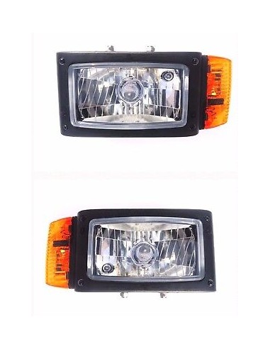 2x Scheinwerfer mit Blinker Schneeräumer Baumaschinen Bagger Radlader Schlepper