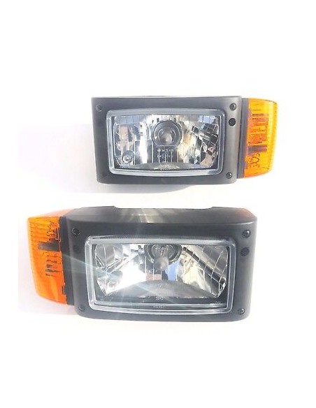 2x Scheinwerfer mit Blinker Schneeräumer Baumaschinen Bagger Radlader Schlepper