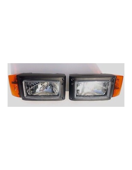 2x Scheinwerfer mit Blinker Schneeräumer Baumaschinen Bagger Radlader Schlepper