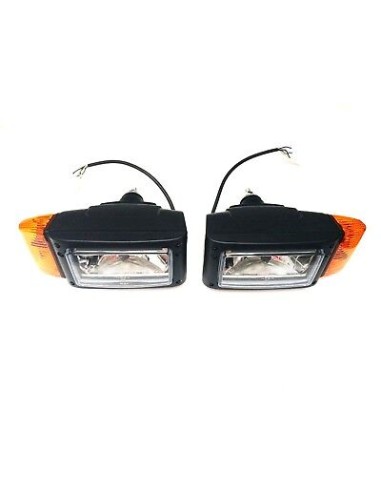 2x Scheinwerfer mit Blinker 12V für Radlader Baumaschinen Schlepper Bagger JCB