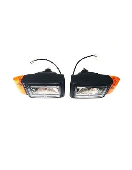 2x Scheinwerfer mit Blinker 12V für Radlader Baumaschinen Schlepper Bagger JCB