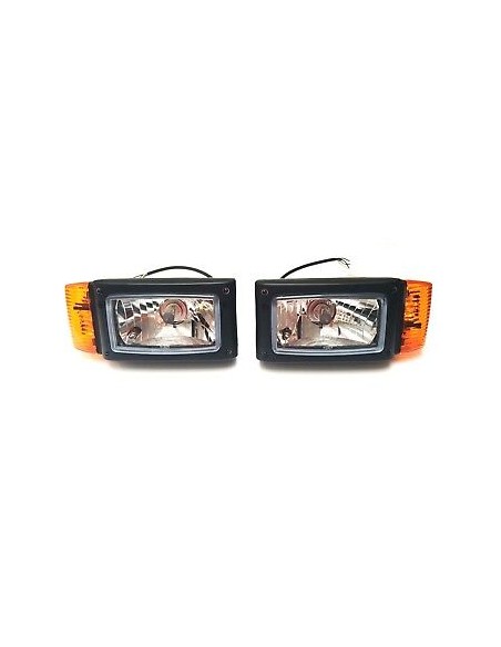 2x Scheinwerfer mit Blinker 12V für Radlader Baumaschinen Schlepper Bagger JCB
