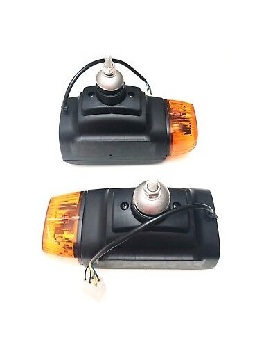 2x Scheinwerfer mit Blinker 12V für Radlader Baumaschinen Schlepper Bagger JCB