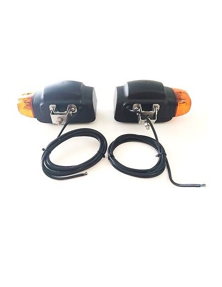 2x Scheinwerfer mit Blinker f. Baumaschinen Schlepper Bagger Omegahalter 24V E20