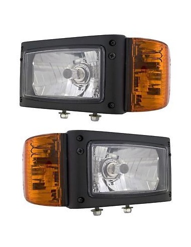 2x Scheinwerfer mit Blinker L+R Radlader Baumaschinen Traktor Bagger Schlepper