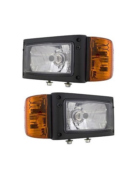 2x Scheinwerfer mit Blinker L+R Radlader Baumaschinen Traktor Bagger Schlepper