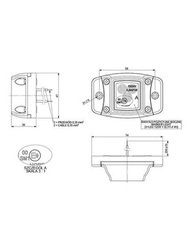 Seitenmarkierungsleuchte LD438 Rot LED