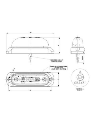 Seitenmarkierungsleuchte LD377 Weiss LED