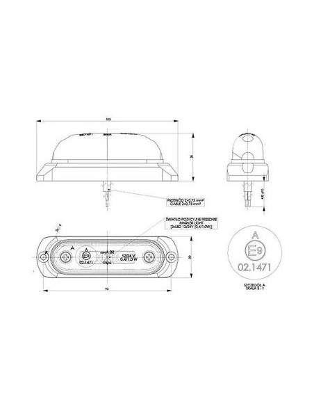 Seitenmarkierungsleuchte LD377 Weiss LED