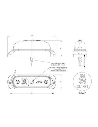 Seitenmarkierungsleuchte LD378 orange LED