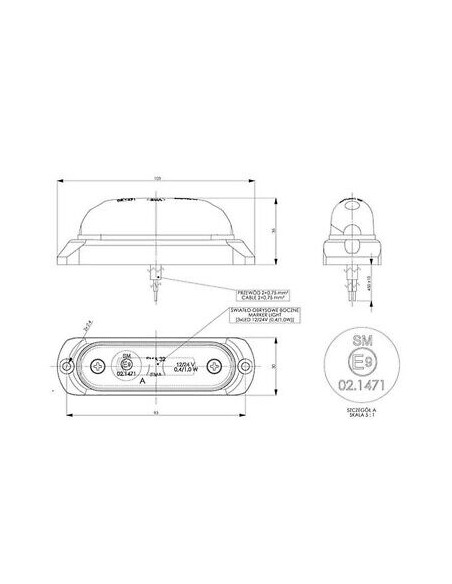 Seitenmarkierungsleuchte LD378 orange LED