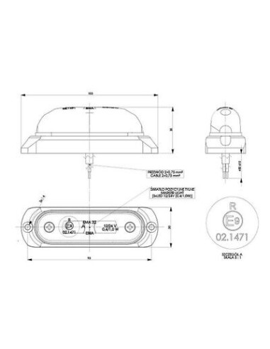 Seitenmarkierungsleuchte LD379 Rot LED