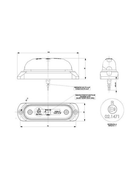 Seitenmarkierungsleuchte LD379 Rot LED
