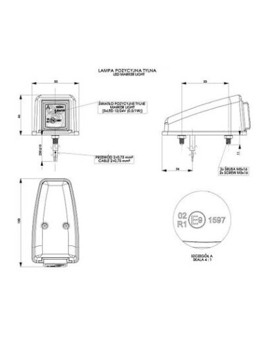 Seitenmarkierungsleuchte LED Ecke 12/24 Orange 223