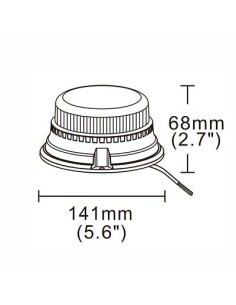 Warning lamp 12x LED R65 R10 3 screws 4 flashes 2