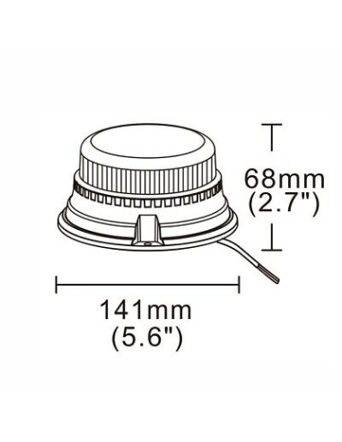 Warning lamp 12x LED R65 R10 3 screws 4 flashes