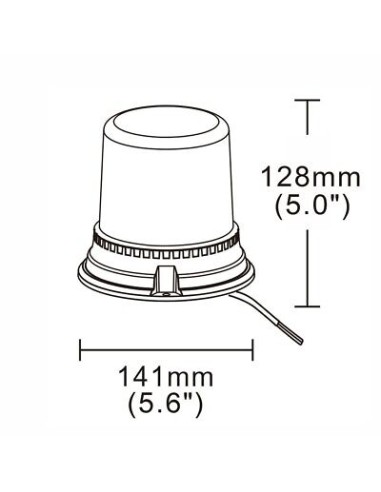 Warning lamp 36x LED R65 R10 3 screws 4 flashes