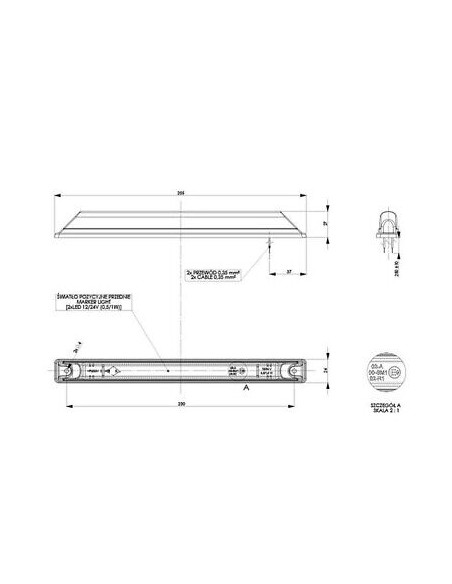 Seitenmarkierungsleuchte LD-473  Rot 12/24V