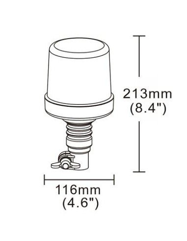 Warning lamp 36x LED R65 R10 flex 4 flashes
