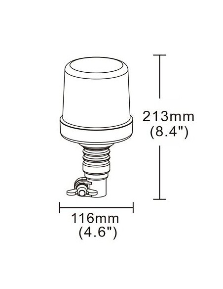 Warning lamp 36x LED R65 R10 flex 4 flashes