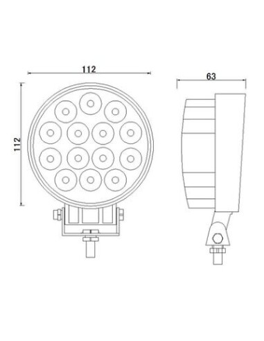 LED work lamp 14 x LED round