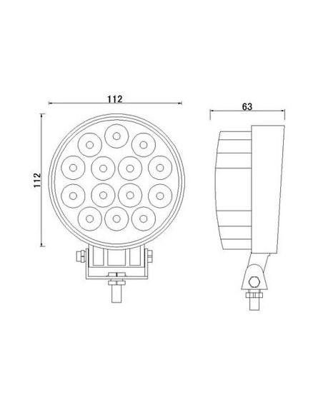 LED work lamp 14 x LED round
