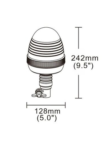 Warning lamp 24x LED R65 R10 flex 4 flashes