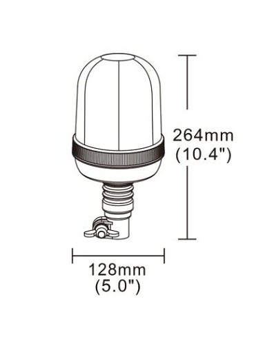 Warning lamp 36x LED R65 R10 flex 4 flashes