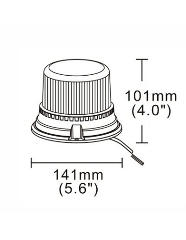 Warning lamp 24x LED R65 R10 3x screw 4 flashes