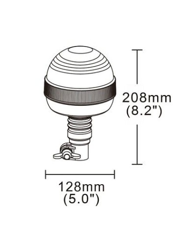 Warning lamp 12x LED R65 R10 flex 4 flashes