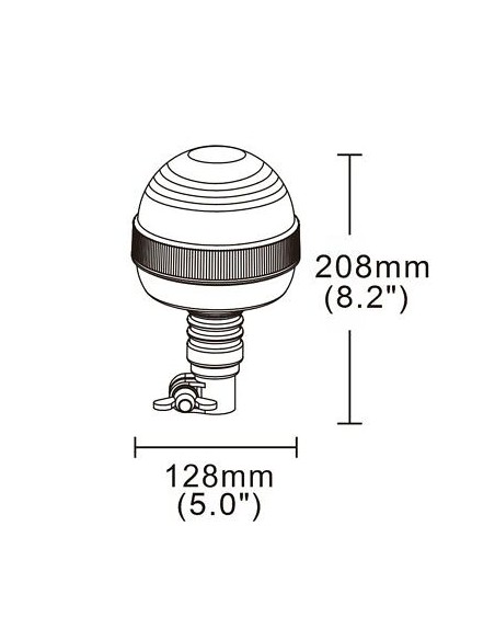 Warning lamp 12x LED R65 R10 flex 4 flashes