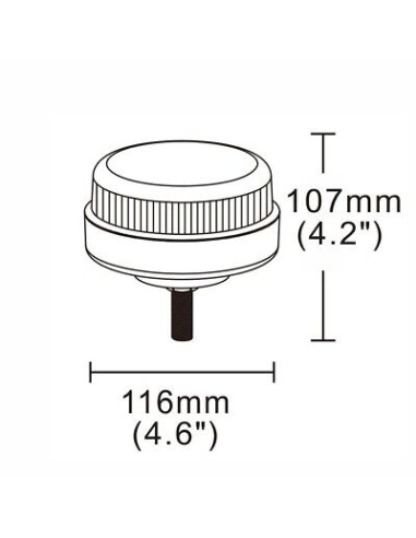 Warning lamp 12x LED R65 R10 screw 4 flashes