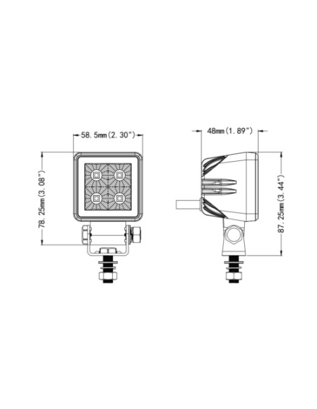 LED work lamp 4xLED mini flood