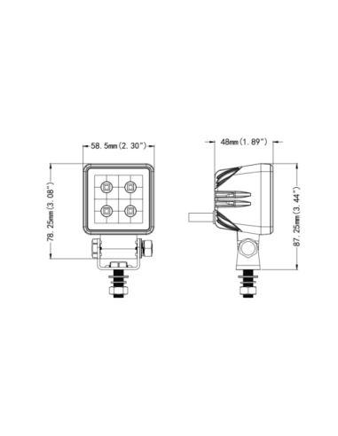 LED work lamp 4xLED mini spot