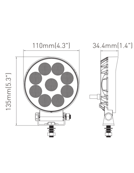 LED work lamp 9xLED circular PLUS