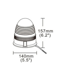 Warning lamp 24x LED R65 R10 3 screws 4 flashes 2