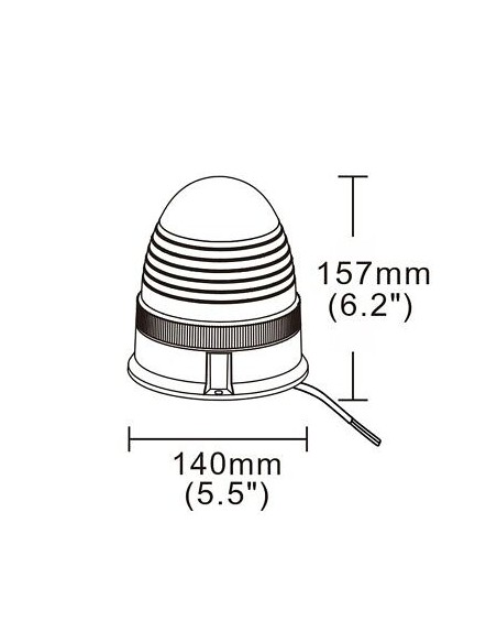 Warning lamp 24x LED R65 R10 3 screws 4 flashes