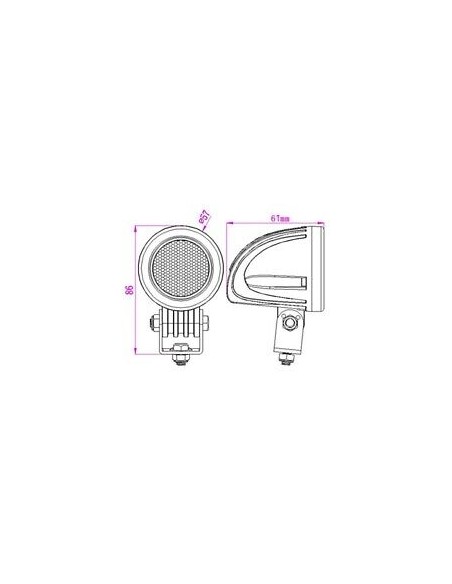 LED work lamp round small flood
