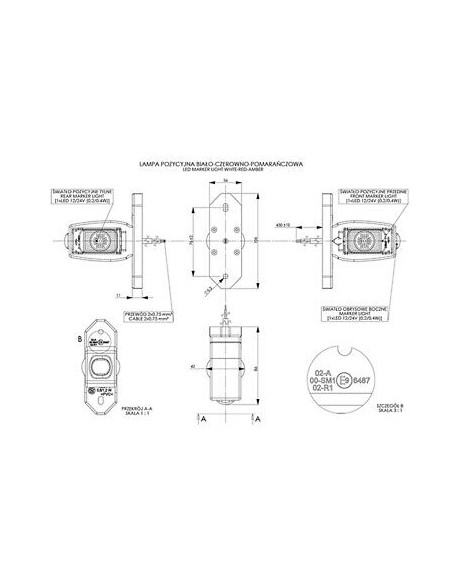 Seitenmarkierungsleuchte LD534 kurz 12/24V