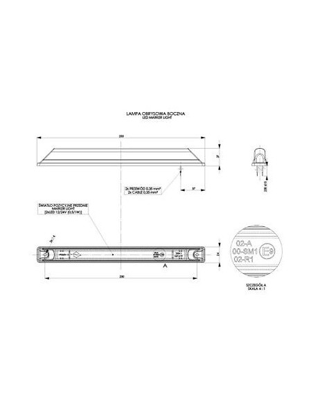 Seitenmarkierungsleuchte Orange LD562 lange 12/24V